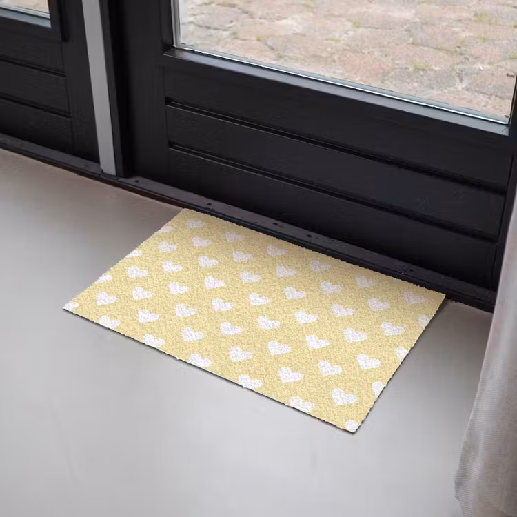 Deurmat - Hartjes - Patroon - Geel — 2