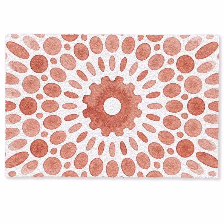 Deurmat - Patroon - Cirkels - Abstract - Modern - Rood — 1