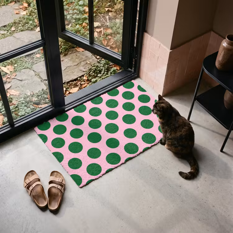 Deurmat - Polkadots - Patroon - Groen — 2