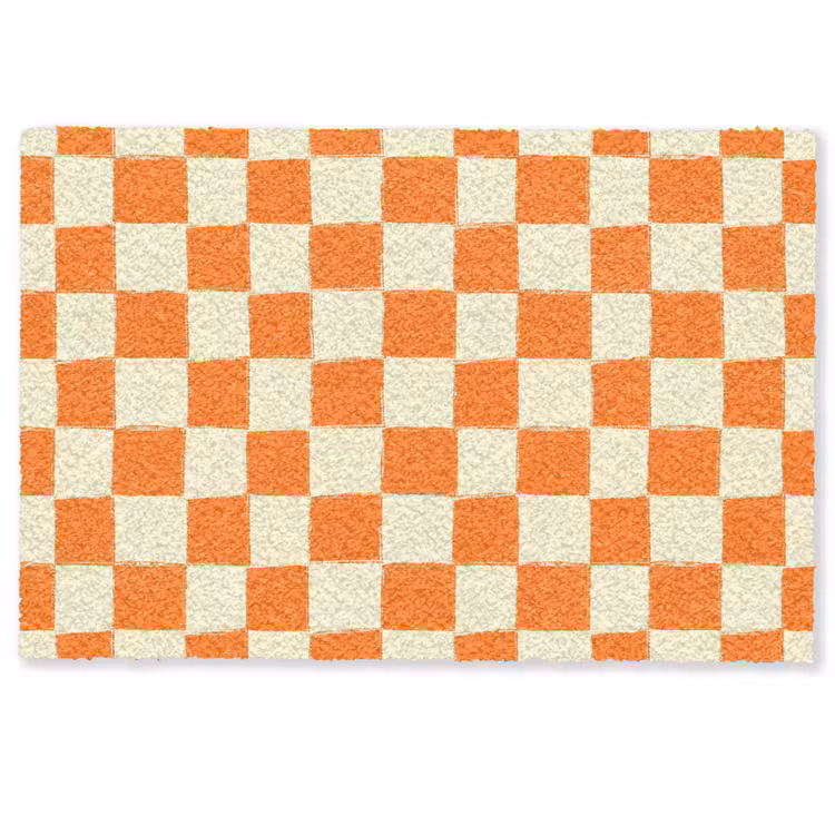 Deurmat - Schaak - Patroon - Oranje — 1