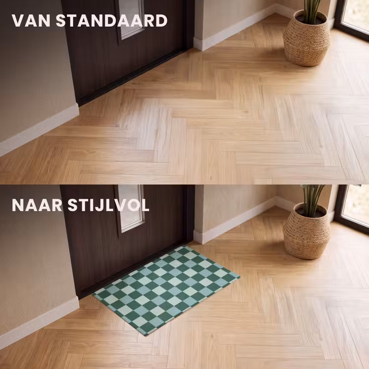 Deurmat - Schaakbord - Klassiek - Groen — 3
