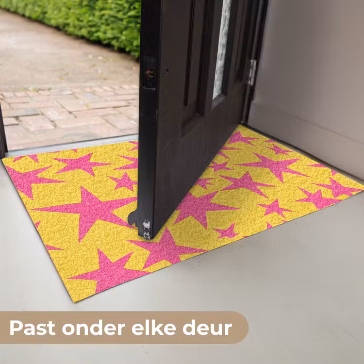 Deurmat - Sterren - Patroon - Roze - Geel — 7