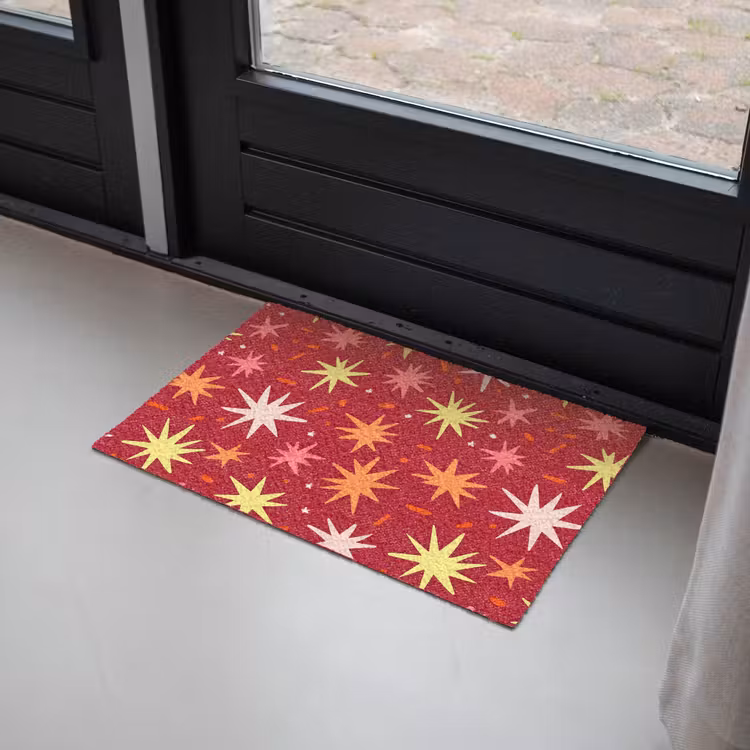 Deurmat - Sterren - Speels - Rood — 2