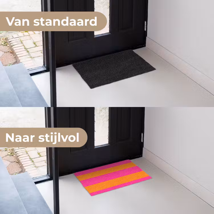 Deurmat - Strepen - Horizontaal - Roze — 3