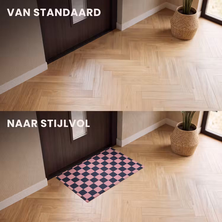 Deurmat - Traditioneel - Patroon - Blauw - Roze — 3
