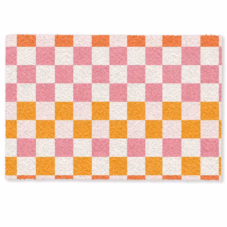 Deurmat - Vierkant - Patroon - Oranje — 1