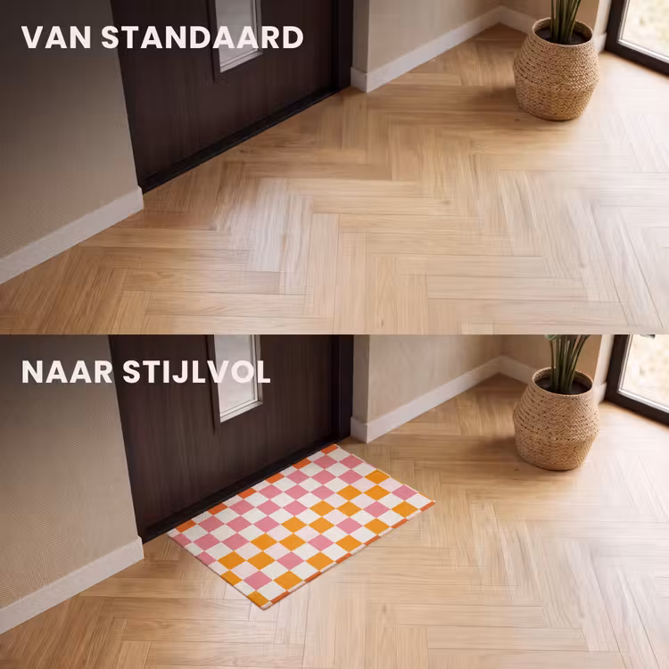 Deurmat - Vierkant - Patroon - Oranje — 3