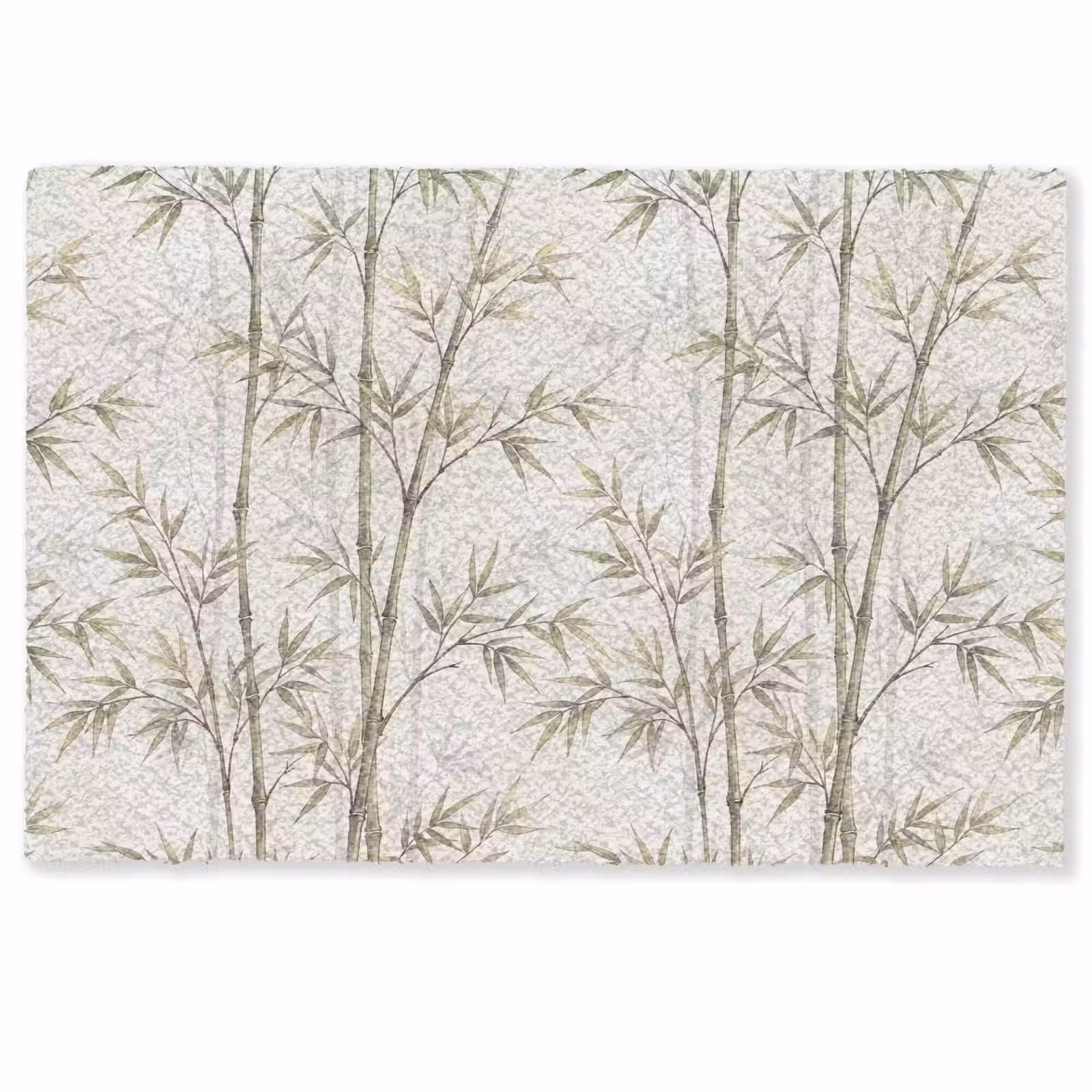 Deurmat - Bamboe - Bladeren - Natuur - Aquarel - Groen — 1