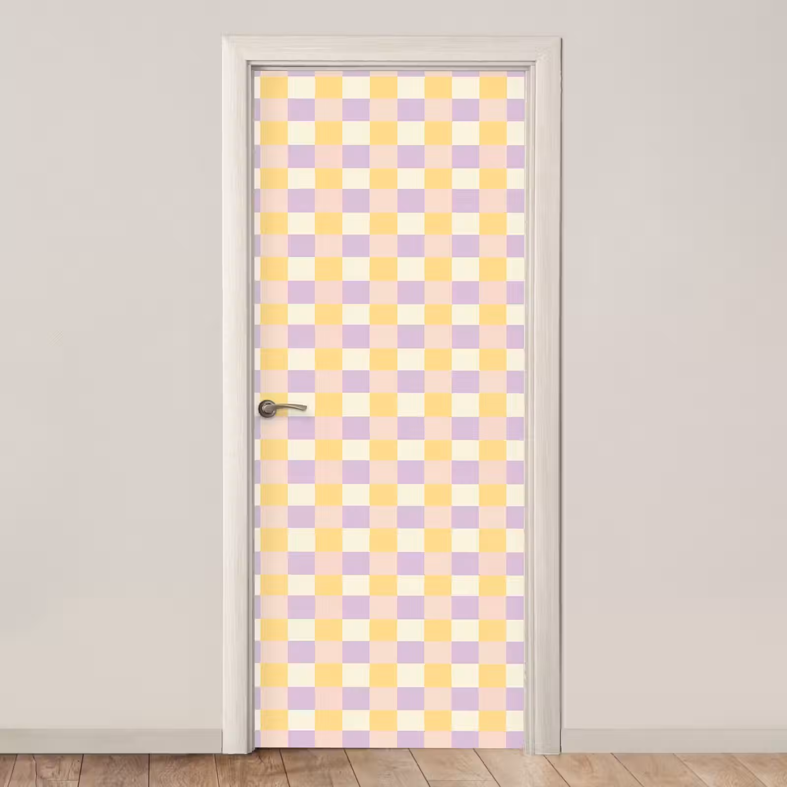 Deursticker - Blokjes - Lila - Geel — 1