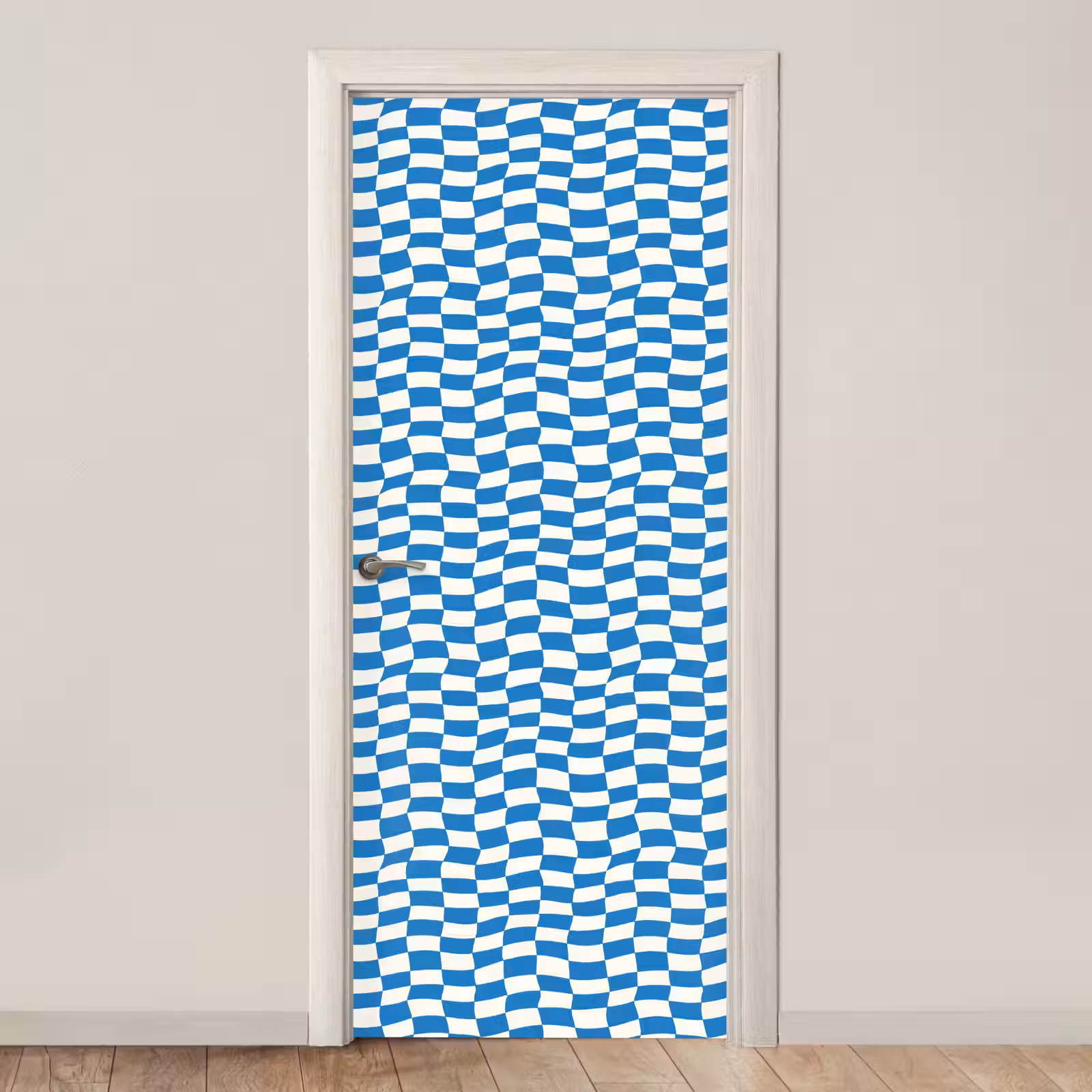 Deursticker - Golvend - Patroon - Blauw — 1