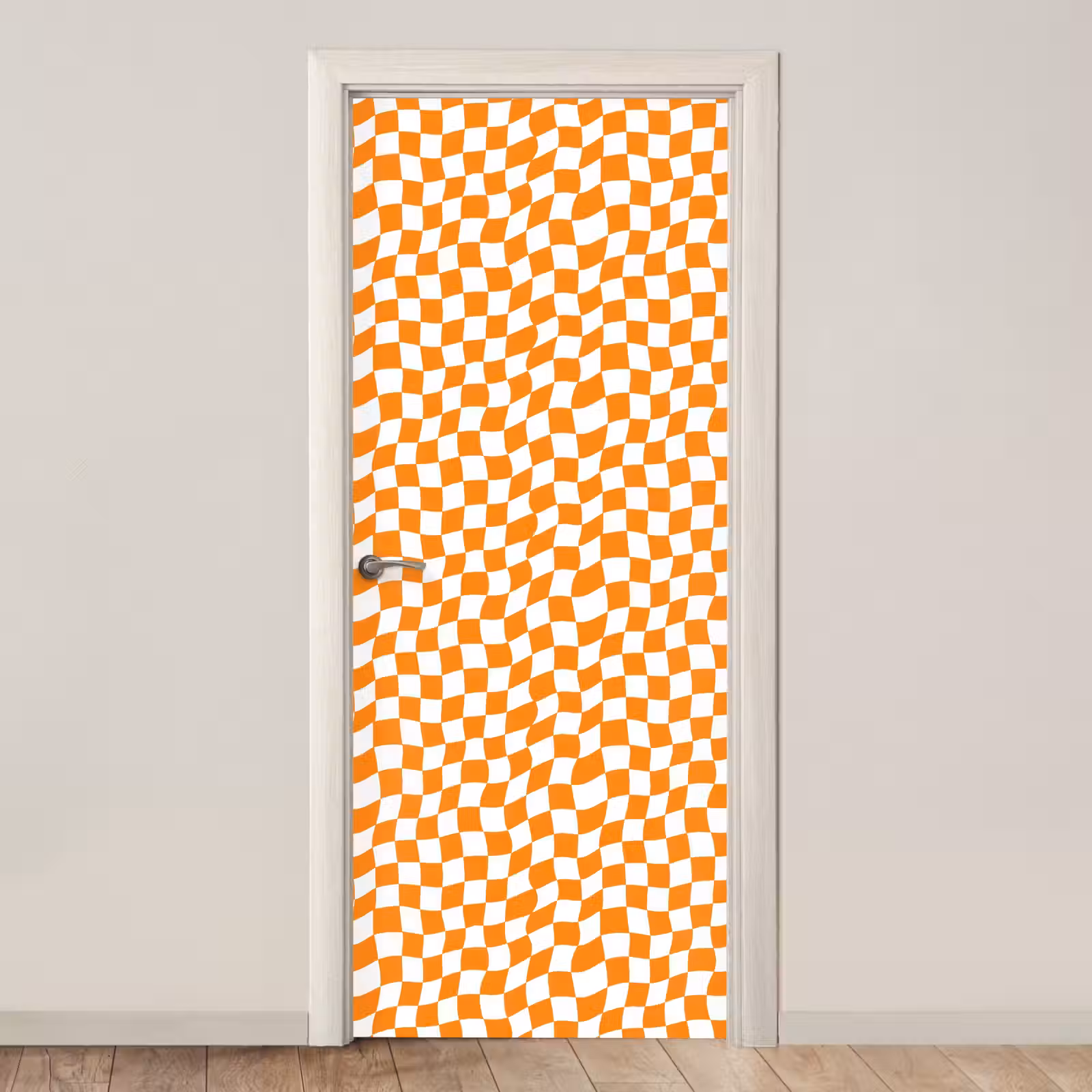 Deursticker - Golvend - Patroon - Oranje — 1
