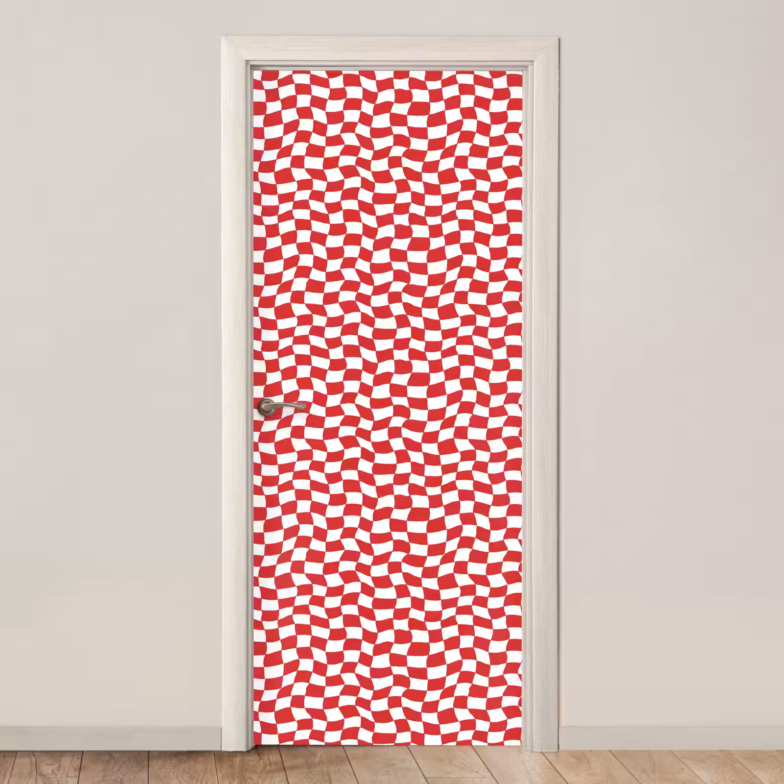 Deursticker - Golvend - Patroon - Rood — 1