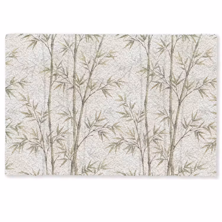 Deurmat - Bamboe - Bladeren - Natuur - Aquarel - Groen — 1