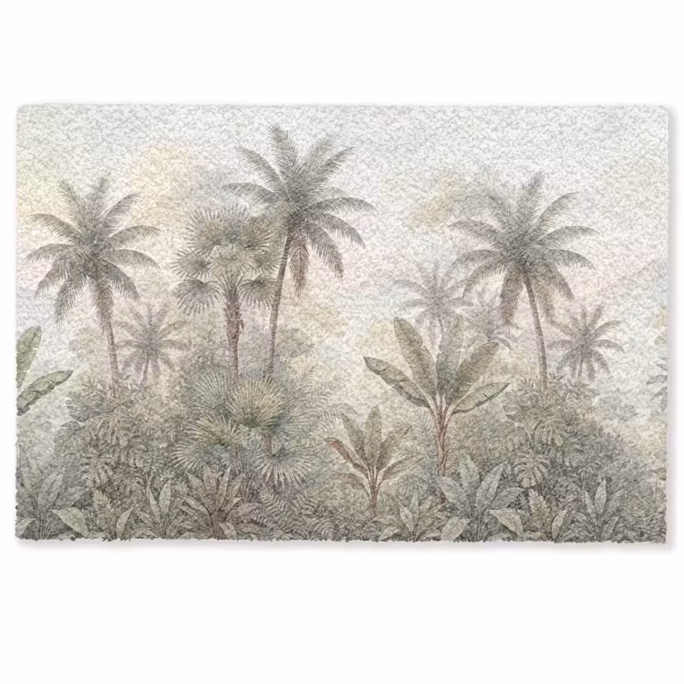 Deurmat - Natuur - Tropisch bos - Landschap - Aquarel - Groen — 1