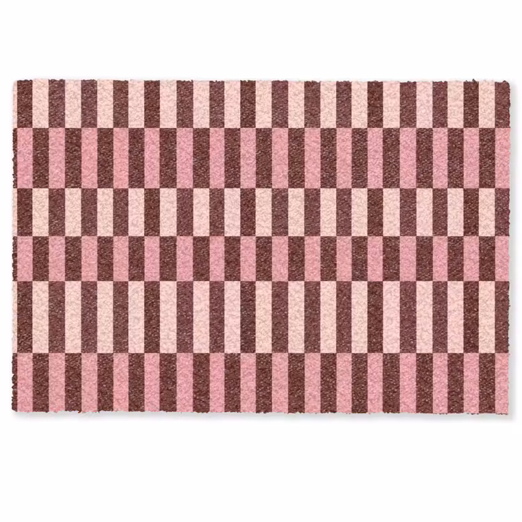 Deurmat - Roze - Rood - Blokjes — 1