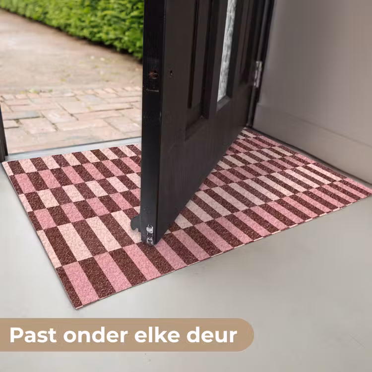 Deurmat - Roze - Rood - Blokjes — 7