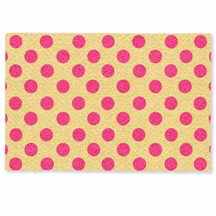 Deurmat - Roze - Stippen - Geel — 1