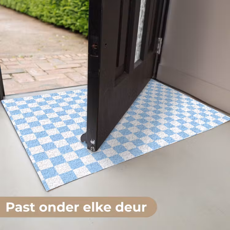 Deurmat - Schaakbord - Klassiek - Blauw — 7