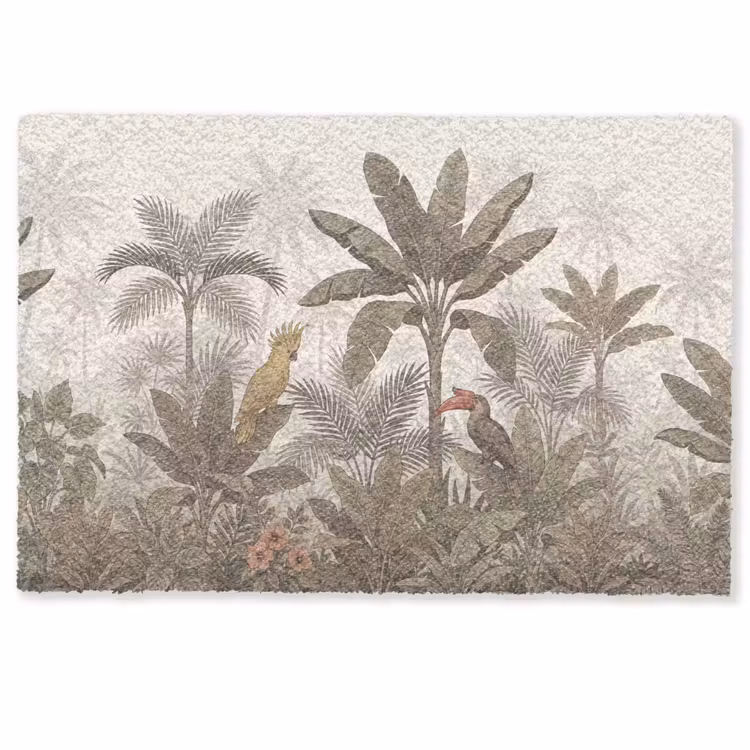 Deurmat - Vogel - Jungle - Tropisch - Illustratie - Groen — 1