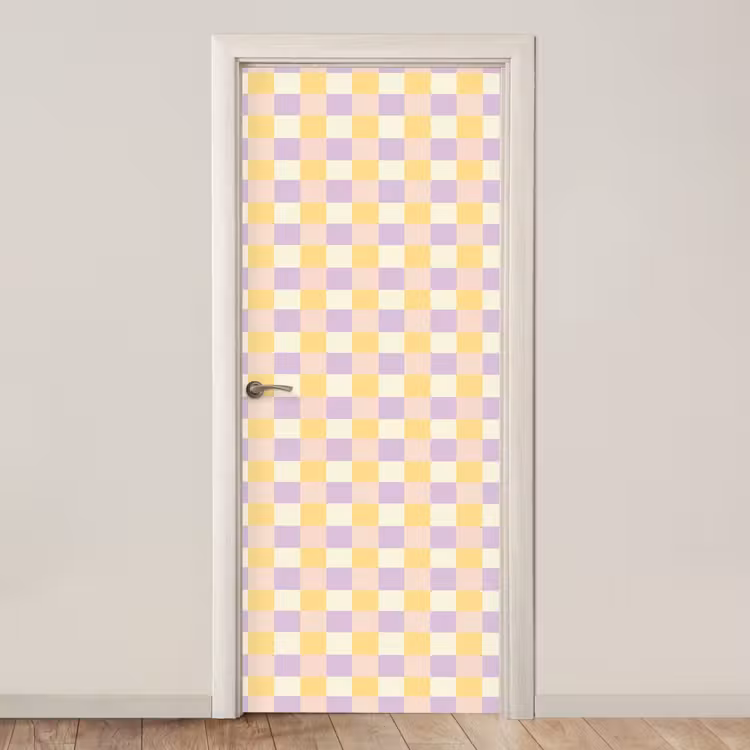 Deursticker - Blokjes - Lila - Geel — 1