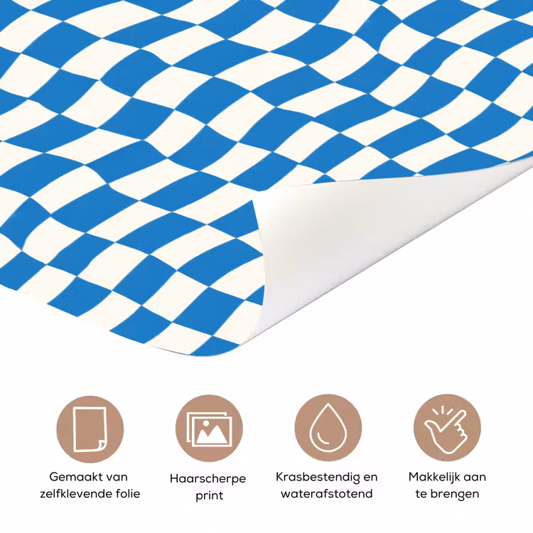 Deursticker - Golvend - Patroon - Blauw — 3