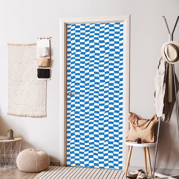 Deursticker - Golvend - Patroon - Blauw — 8