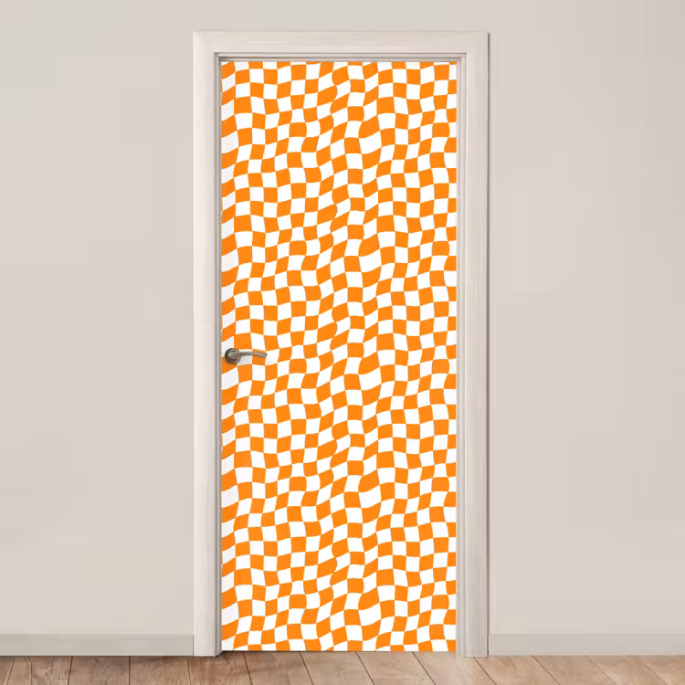 Deursticker - Golvend - Patroon - Oranje — 1