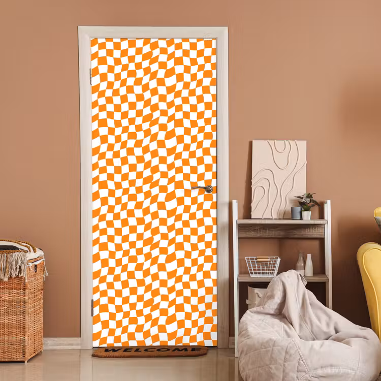 Deursticker - Golvend - Patroon - Oranje — 2