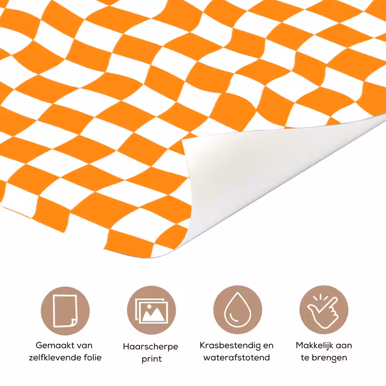 Deursticker - Golvend - Patroon - Oranje — 3