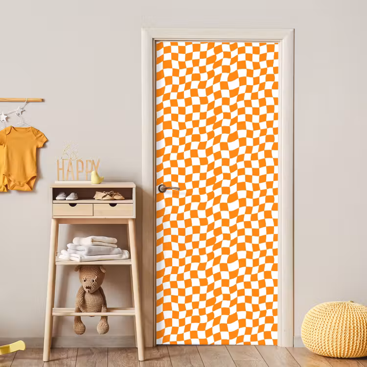 Deursticker - Golvend - Patroon - Oranje — 6