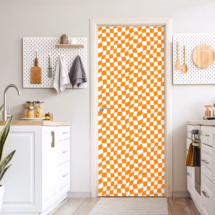 Deursticker - Golvend - Patroon - Oranje — 7