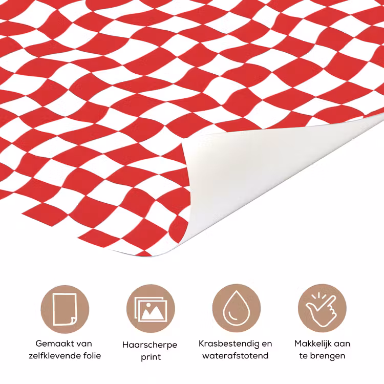 Deursticker - Golvend - Patroon - Rood — 3