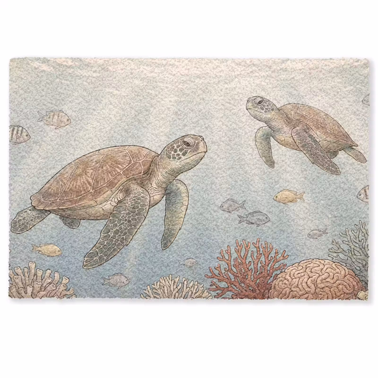 Deurmat - Schildpad - Onderwater - Natuur - Illustratie — 1