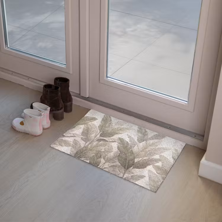 Deurmat - Bladeren - Tropisch - Natuur - Abstract - Beige — 8