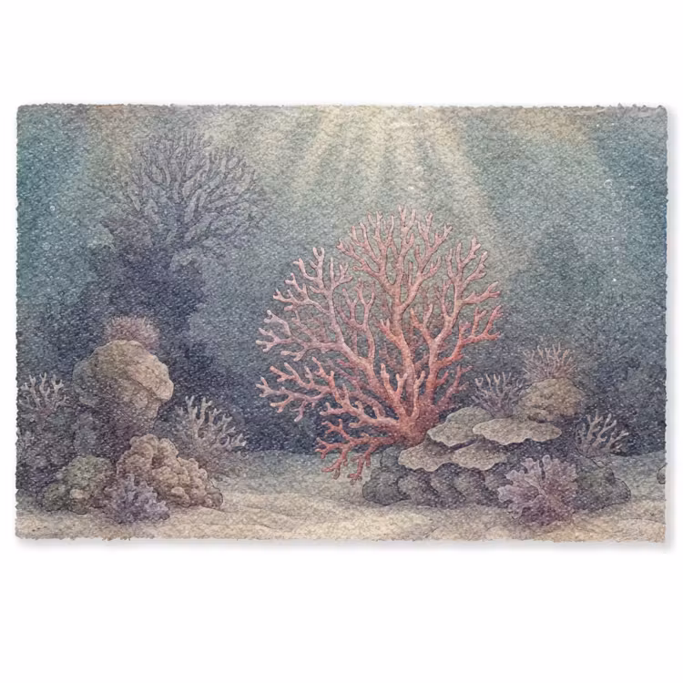 Deurmat - Koraal - Onderwater - Natuur - Roze — 1