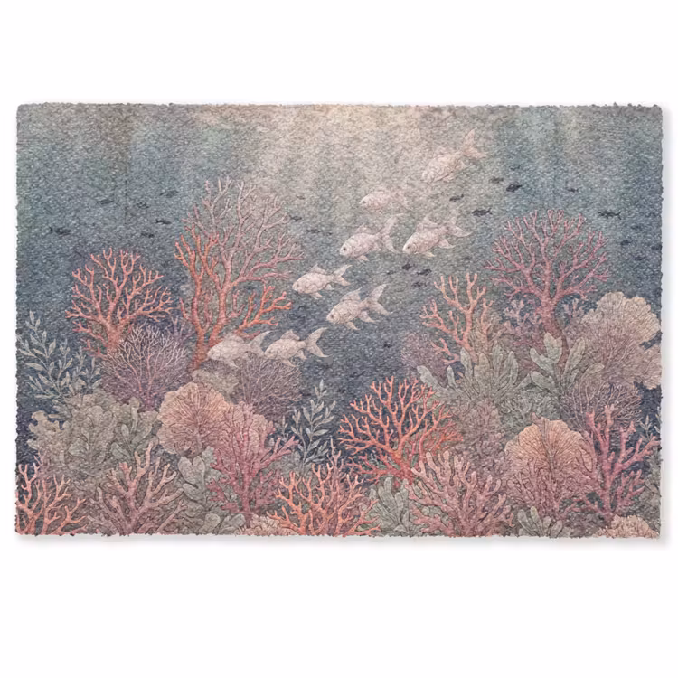 Deurmat - Vis - Koraal - Onderwater - Illustratie - Vintage — 1
