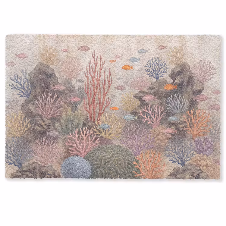 Deurmat - Vis - Koraalrif - Onderwaterwereld - Illustratie — 1