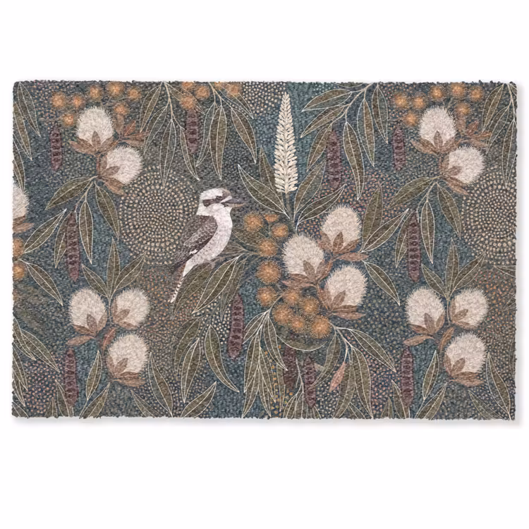 Deurmat - Vogel - Bladeren - Natuur - Illustratie - Groen — 1