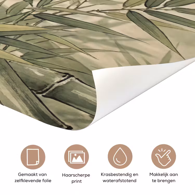 Deursticker - Bamboe - Bladeren - Aziatisch - Groen - Natuur — 3