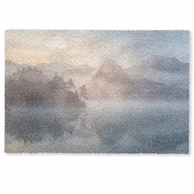 Deurmat - Landschap - Bergen - Mist - Water - Natuur — 1