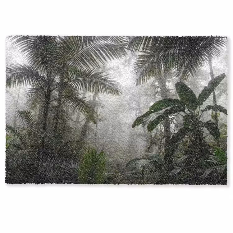 Deurmat - Natuur - Jungle - Mist - Groen - Bladeren — 1