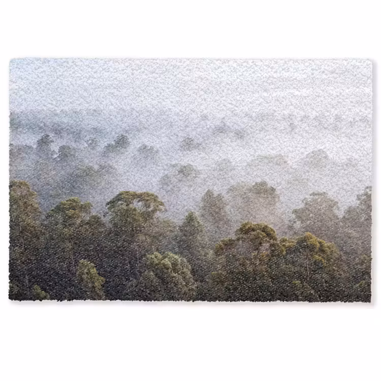 Deurmat - Natuur - Mist - Bos - Ochtend - Goud — 1