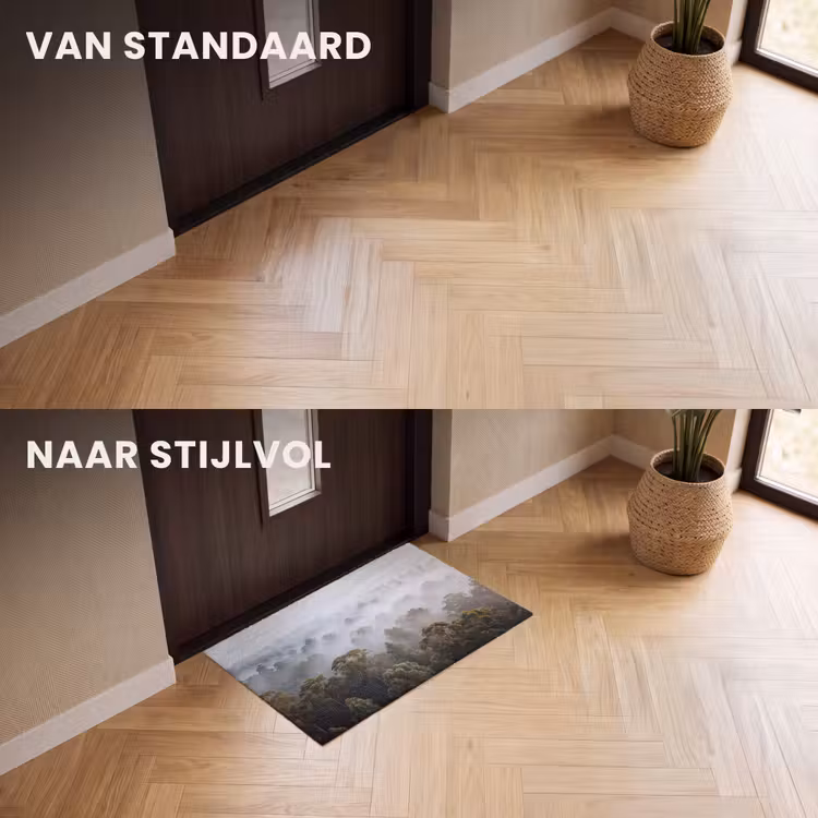 Deurmat - Natuur - Mist - Bos - Ochtend - Goud — 3