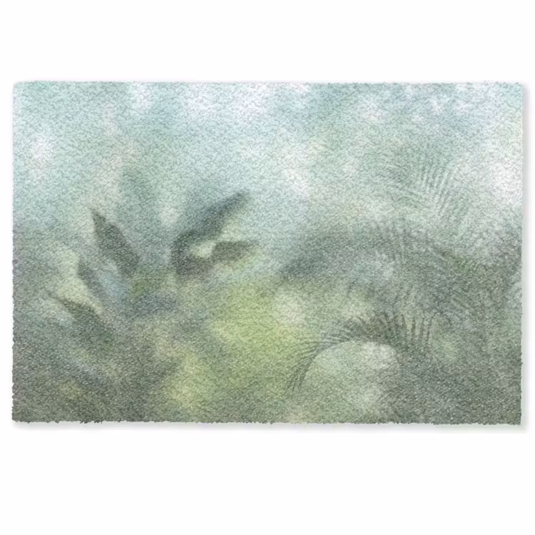 Deurmat - Natuur - Vervaagd - Groen - Abstract - Modern — 1