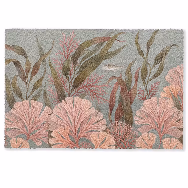 Deurmat - Onderwater - Planten - Vis - Vintage - Groen — 1