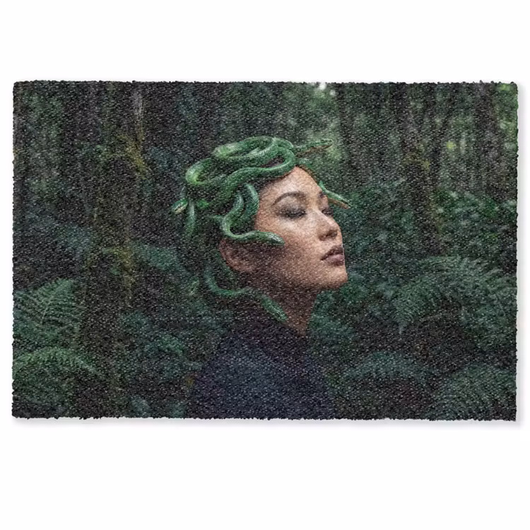 Deurmat - Vrouw - Slang - Natuur - Mystiek - Groen — 1