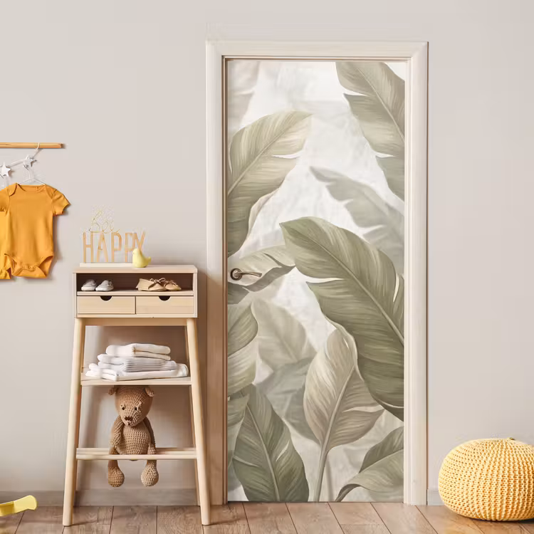 Deursticker - Bladeren - Tropisch - Natuur - Abstract - Beige — 6