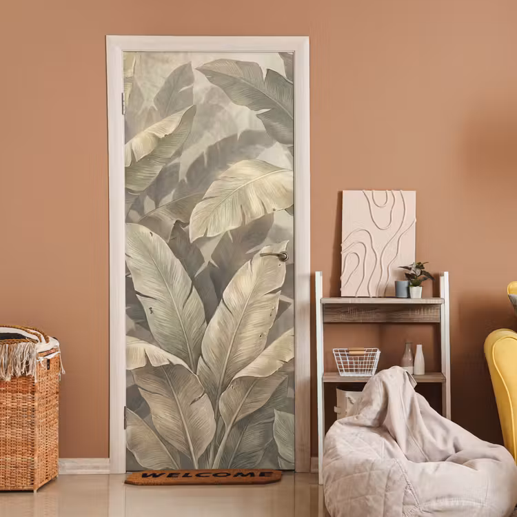 Deursticker - Bladeren - Tropisch - Natuur - Modern - Beige — 2