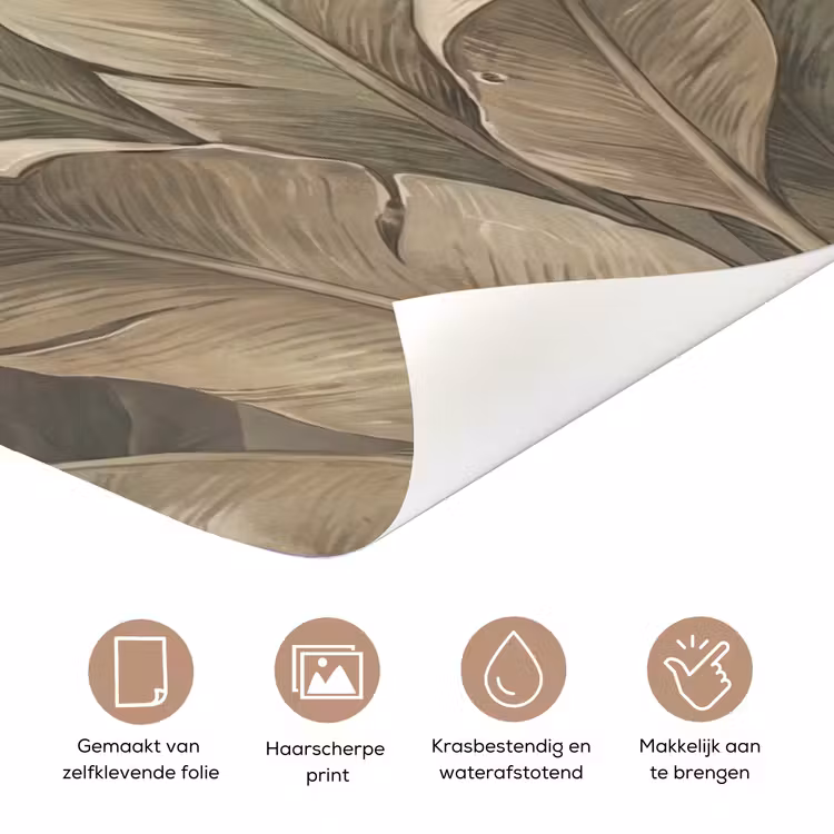 Deursticker - Bladeren - Tropisch - Natuur - Modern - Beige — 3