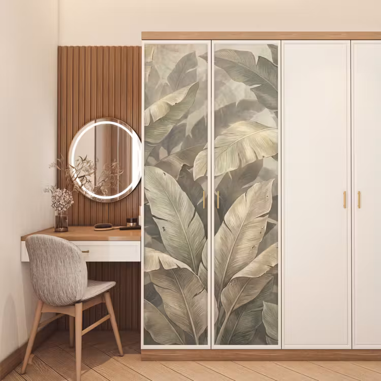 Deursticker - Bladeren - Tropisch - Natuur - Modern - Beige — 5